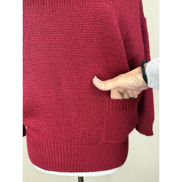 Tumbleweeds Women's Sweater Pullover 3/4 Sleeves 1 pocket Dk Red Sz L Classic - Picture 5 of 15